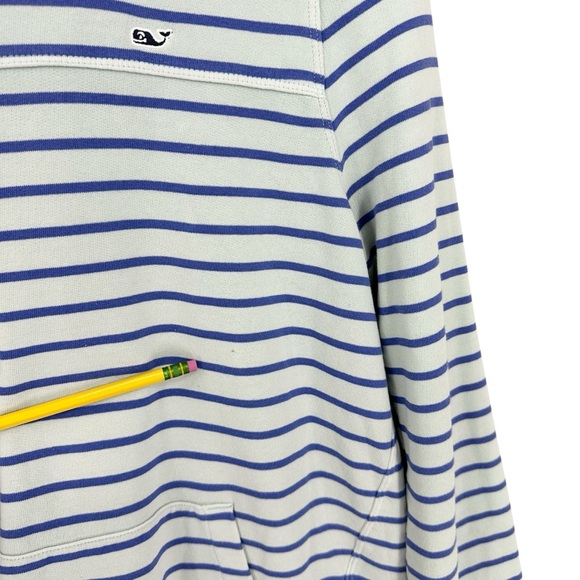 VINEYARD VINES Hoodie Striped Pullover Sweater Cotton Green Blue - Picture 4 of 6
